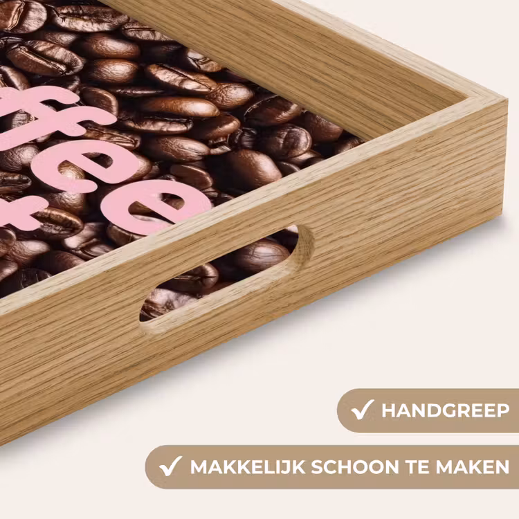 Dienblad - Coffee First - Koffiebonen - Roze — 5