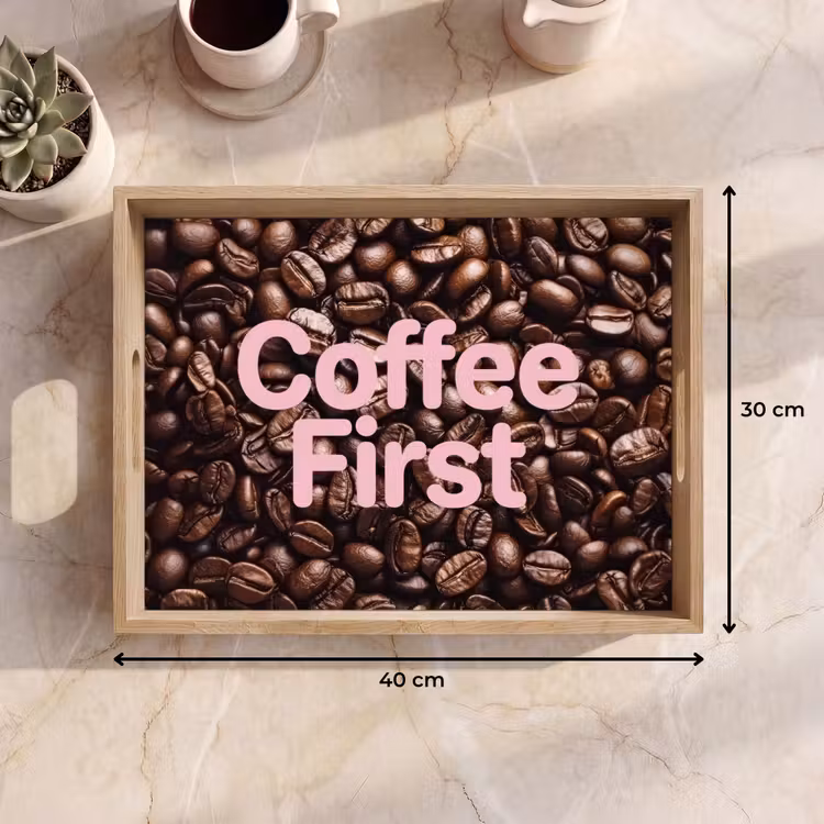 Dienblad - Coffee First - Koffiebonen - Roze — 9