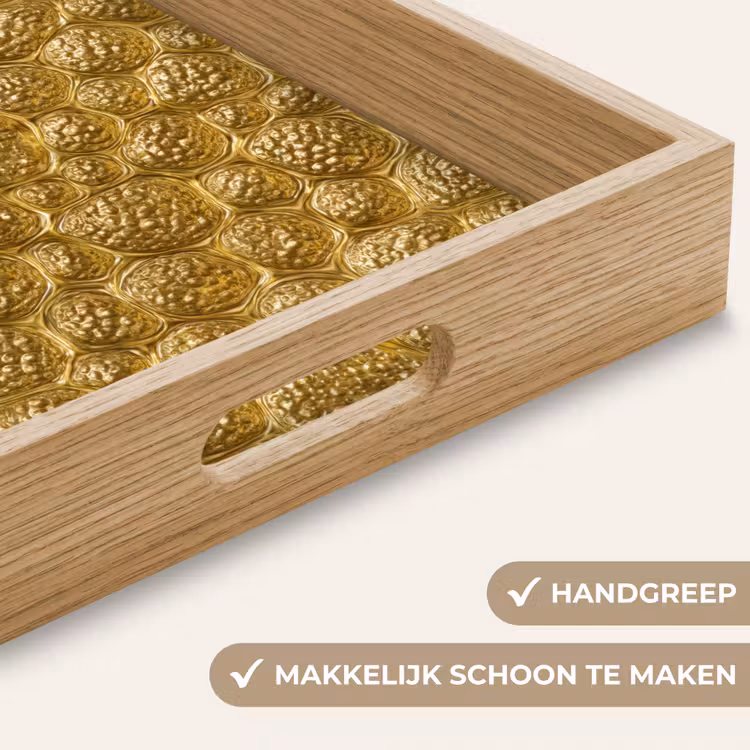 Dienblad - Gehamerd - Mozaïek - Antiek - Goud — 5