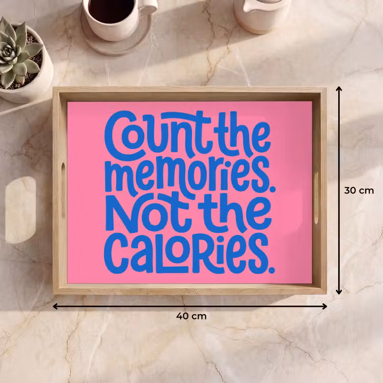 Dienblad - Memories - Roze - Blauw - Quote — 9