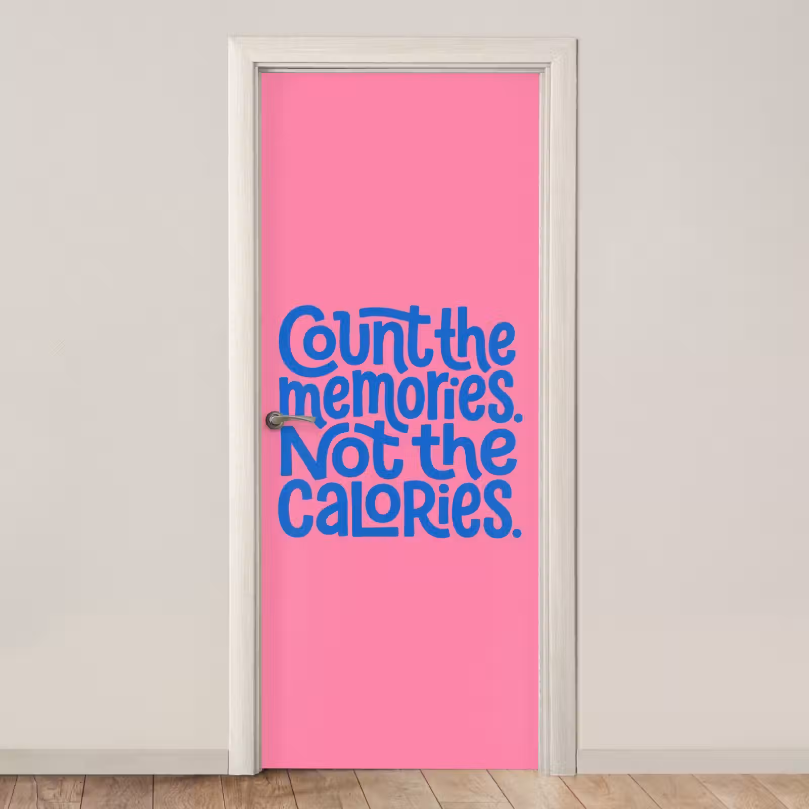 Deursticker - Memories - Roze - Blauw - Quote — 1
