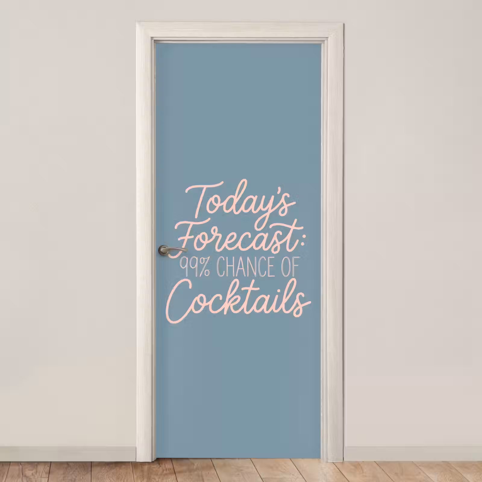 Deursticker - Today's Forecast - Cocktails - Blauw — 1