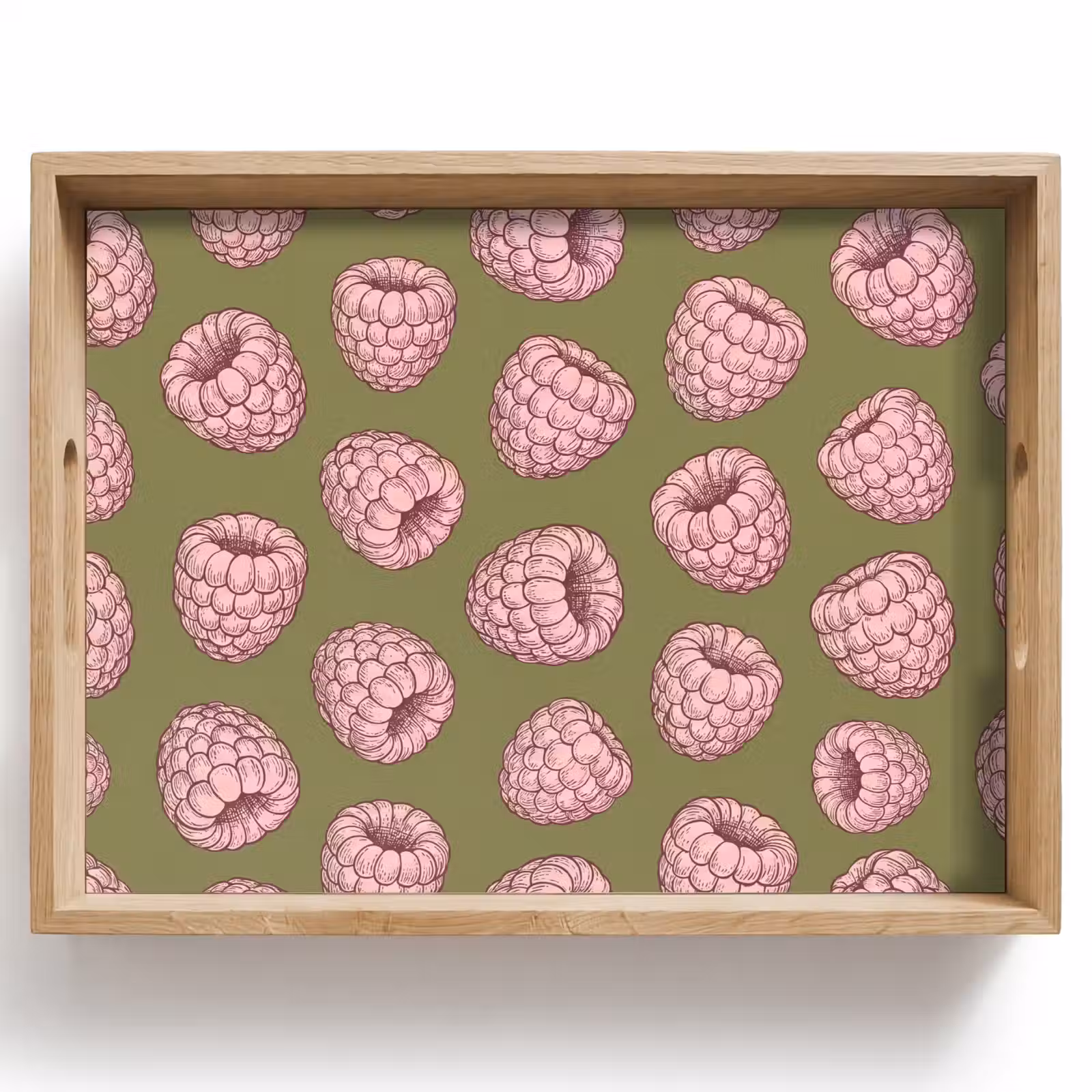 Dienblad - Eten - Patroon - Illustratie - Roze - Groen — 1