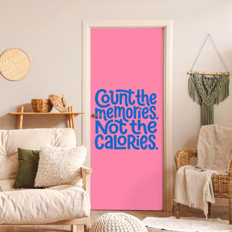 Deursticker - Memories - Roze - Blauw - Quote — 4