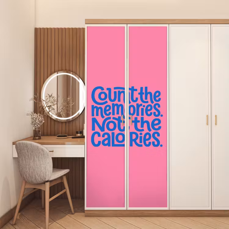 Deursticker - Memories - Roze - Blauw - Quote — 5