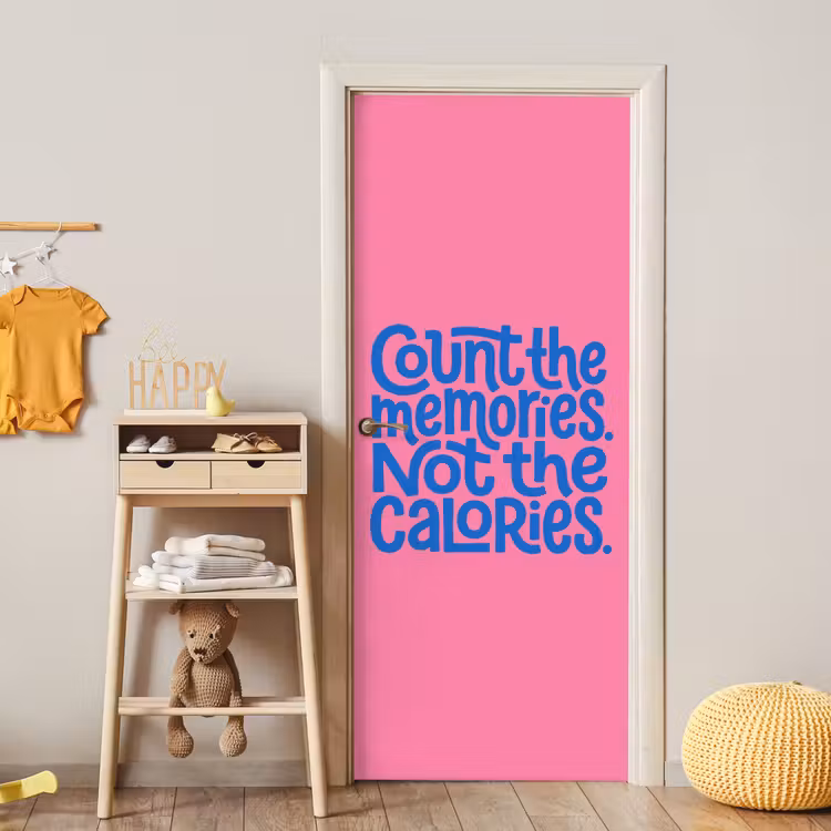 Deursticker - Memories - Roze - Blauw - Quote — 6