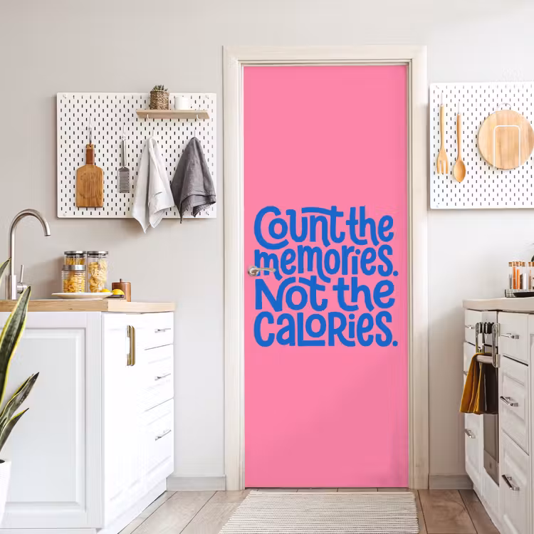 Deursticker - Memories - Roze - Blauw - Quote — 7