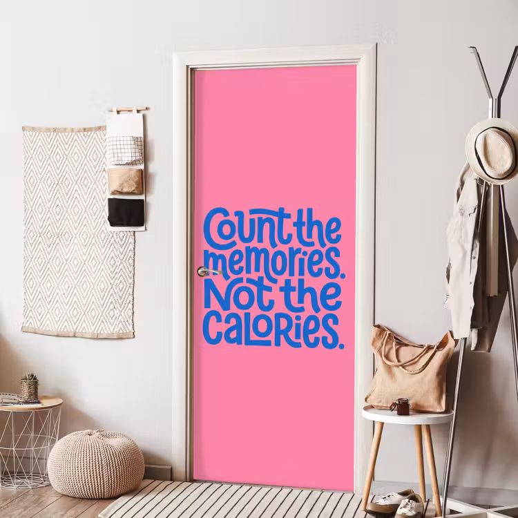 Deursticker - Memories - Roze - Blauw - Quote — 8