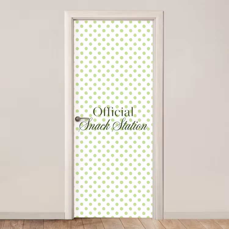 Deursticker - Snack Station - Groen - Stippen — 1