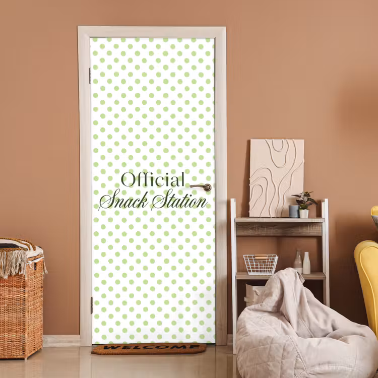 Deursticker - Snack Station - Groen - Stippen — 2