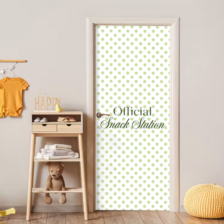 Deursticker - Snack Station - Groen - Stippen — 6