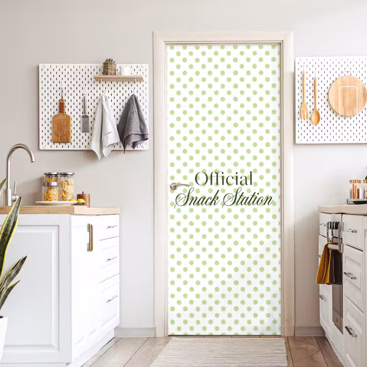 Deursticker - Snack Station - Groen - Stippen — 7