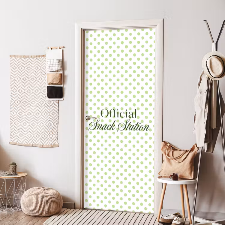 Deursticker - Snack Station - Groen - Stippen — 8