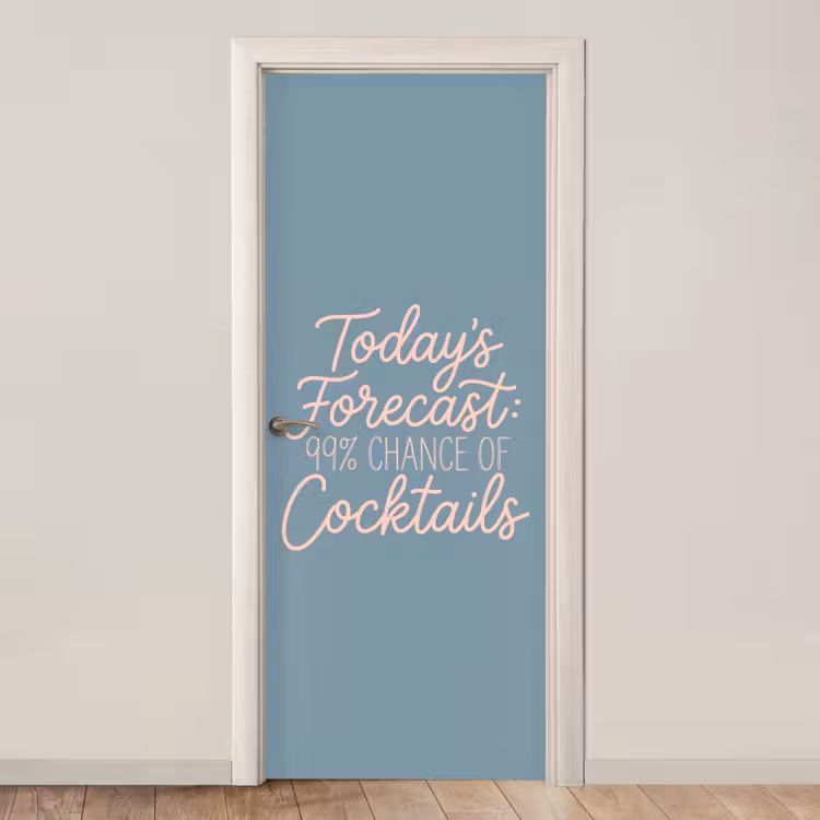 Deursticker - Today's Forecast - Cocktails - Blauw — 1