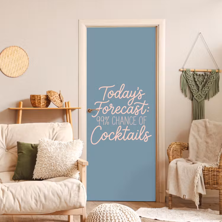 Deursticker - Today's Forecast - Cocktails - Blauw — 4