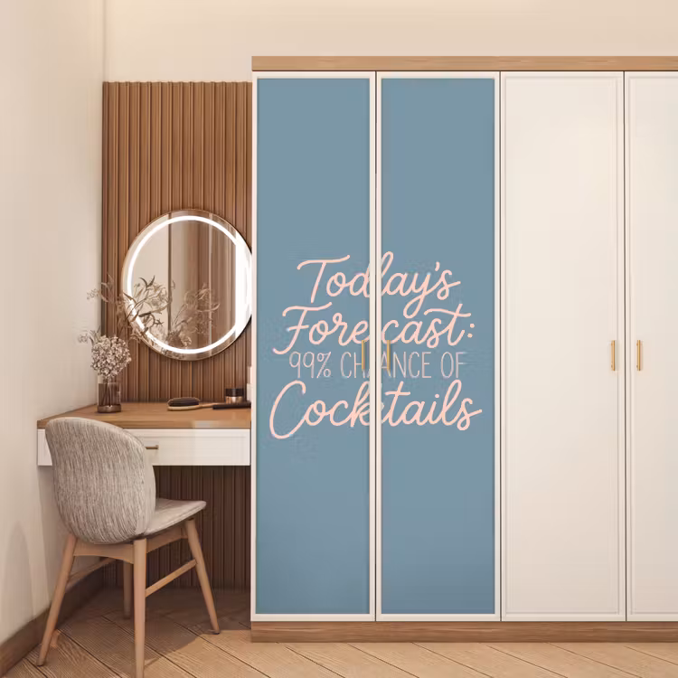 Deursticker - Today's Forecast - Cocktails - Blauw — 5