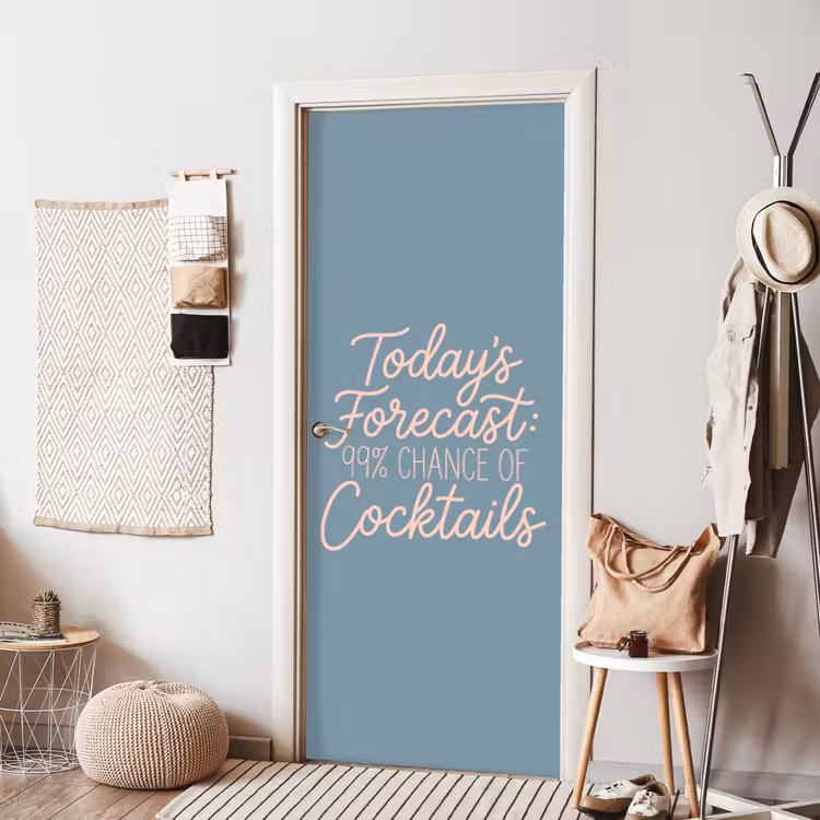 Deursticker - Today's Forecast - Cocktails - Blauw — 8