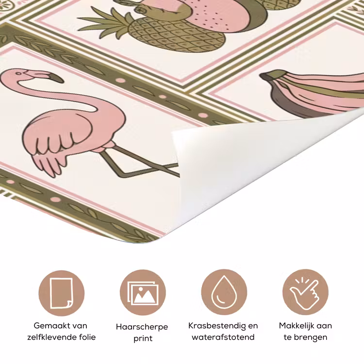 Deursticker - Vogel - Tropisch - Patroon - Decoratief - Groen — 3