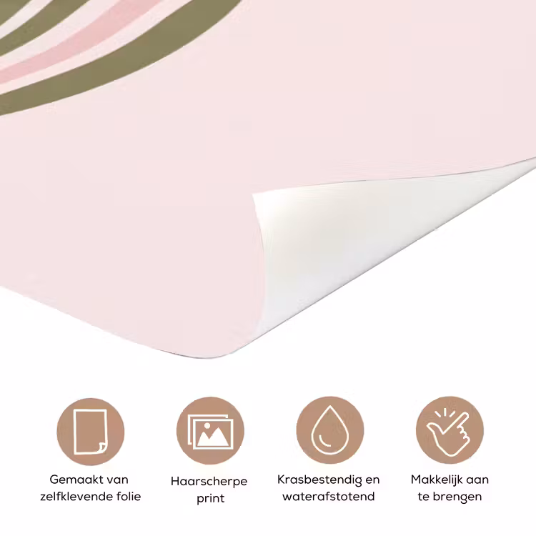 Deursticker - Zon - Zee - Abstract - Modern - Roze — 3