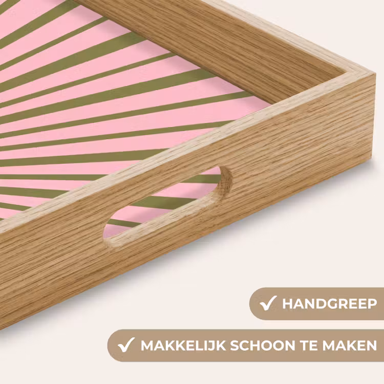 Dienblad - Abstract - Stralen - Grafisch - Roze - Groen — 5