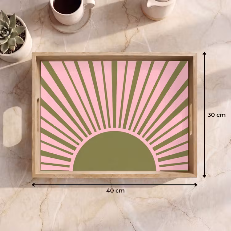 Dienblad - Abstract - Stralen - Grafisch - Roze - Groen — 9