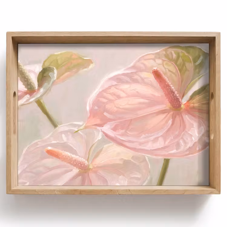 Dienblad - Bloemen - Pastel - Abstract - Natuur - Groen — 1