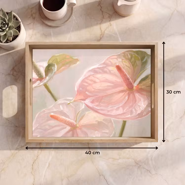 Dienblad - Bloemen - Pastel - Abstract - Natuur - Groen — 9