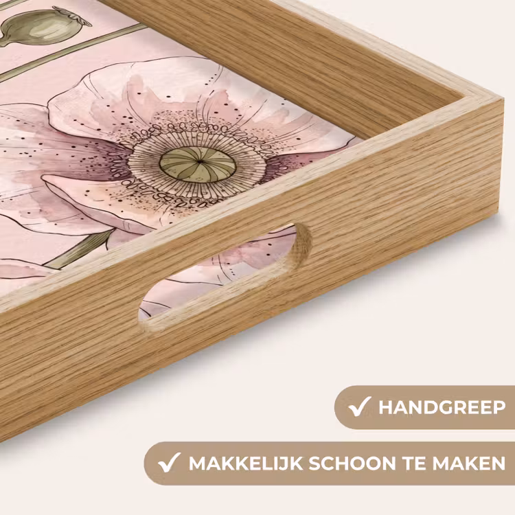 Dienblad - Bloemen - Zomer - Natuur - Aquarel - Roze — 5