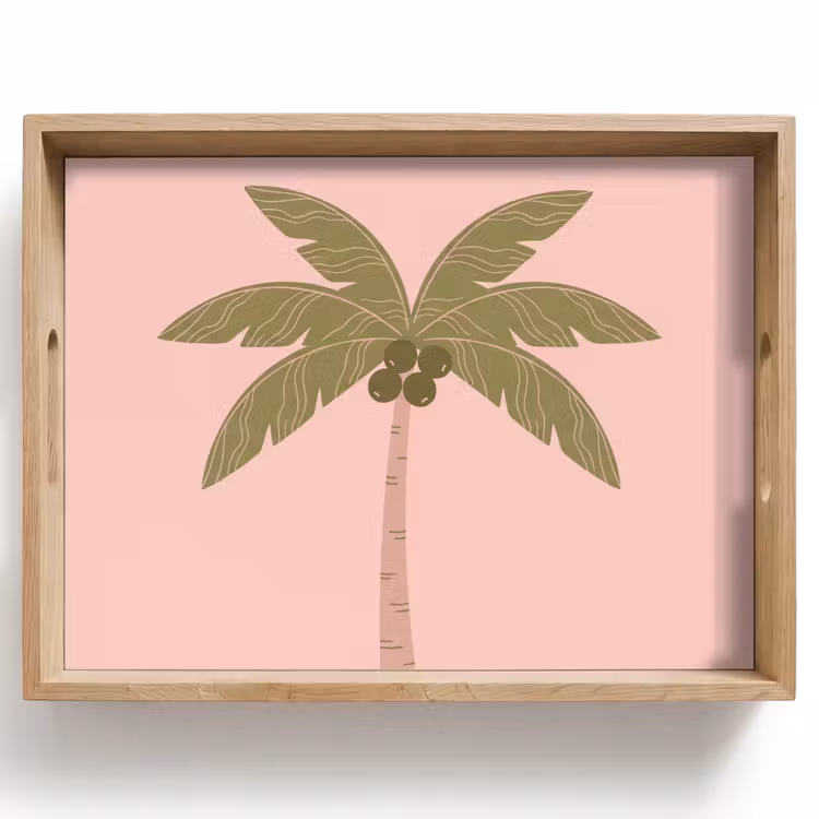 Dienblad - Boom - Palm - Natuur - Illustratie - Roze — 1