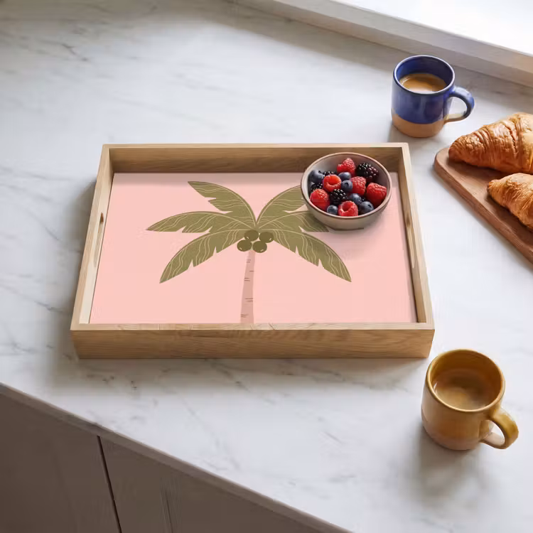 Dienblad - Boom - Palm - Natuur - Illustratie - Roze — 4