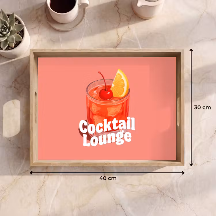 Dienblad - Cocktail Lounge - Glas - Koraal — 9