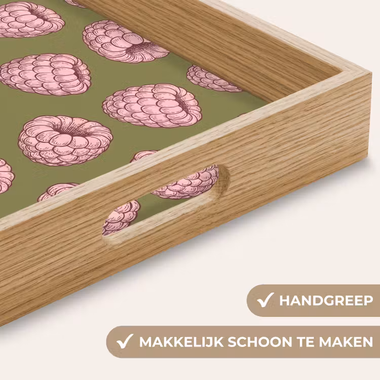 Dienblad - Eten - Patroon - Illustratie - Roze - Groen — 5