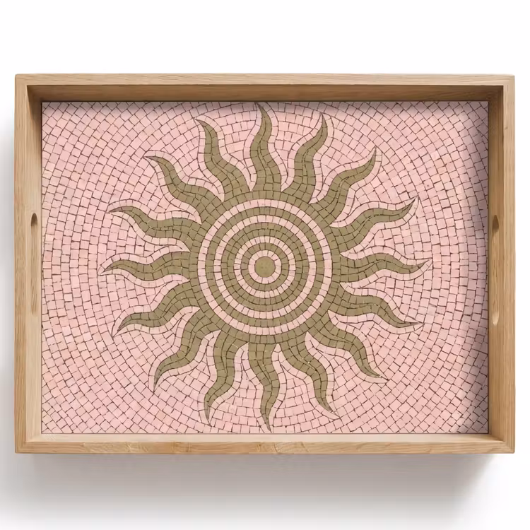 Dienblad - Mozaïek - Zon - Patroon - Klassiek - Roze — 1