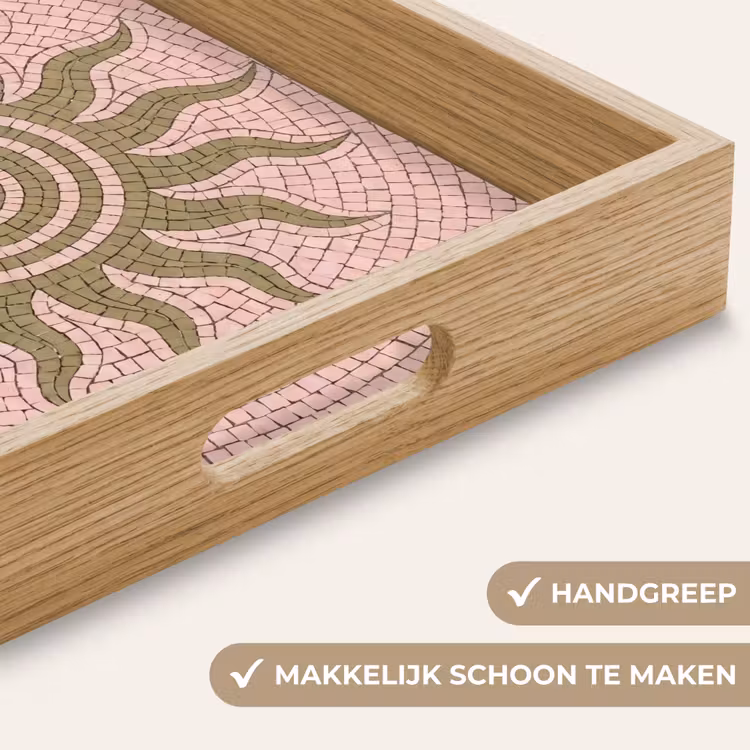 Dienblad - Mozaïek - Zon - Patroon - Klassiek - Roze — 5