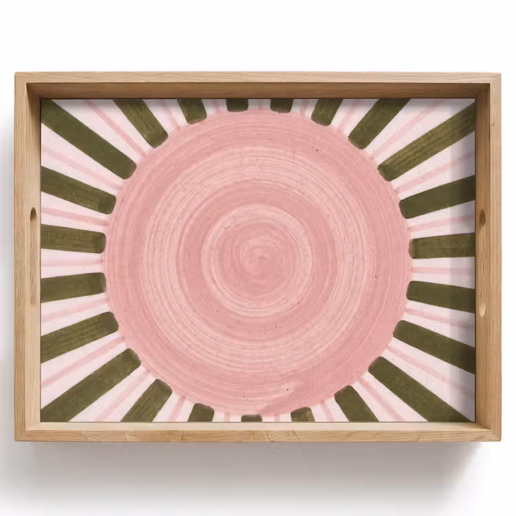 Dienblad - Patroon - Cirkel - Stralen - Abstract - Roze — 1