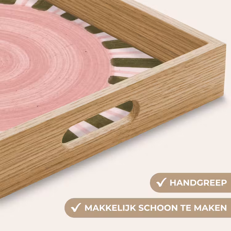 Dienblad - Patroon - Cirkel - Stralen - Abstract - Roze — 5