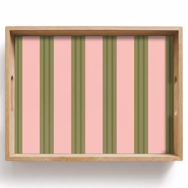 Dienblad - Patroon - Strepen - Abstract - Roze - Groen — 1