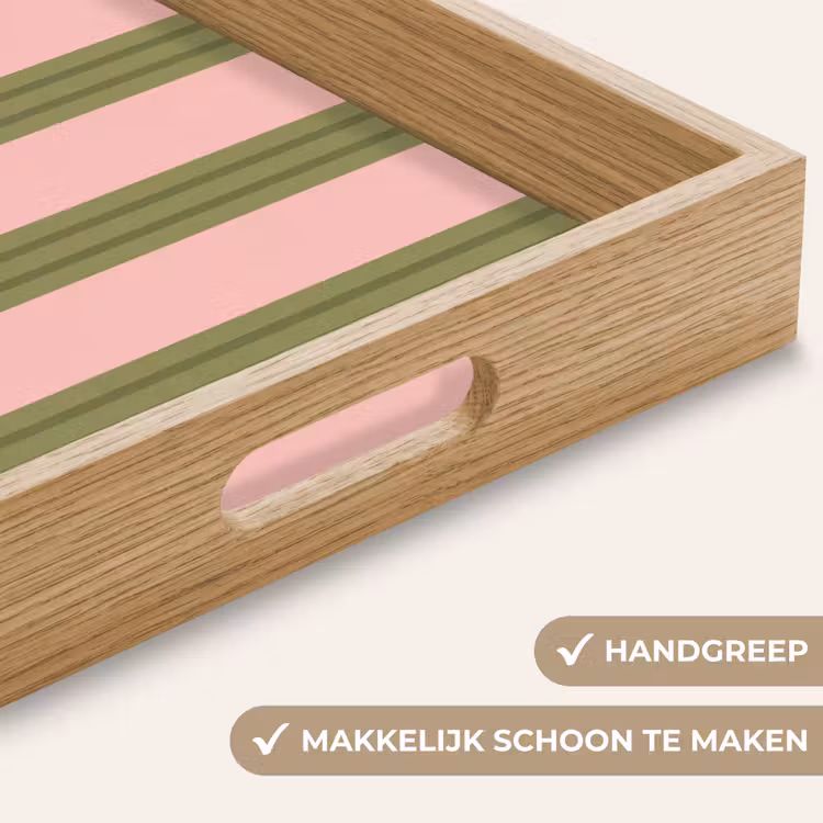 Dienblad - Patroon - Strepen - Abstract - Roze - Groen — 5