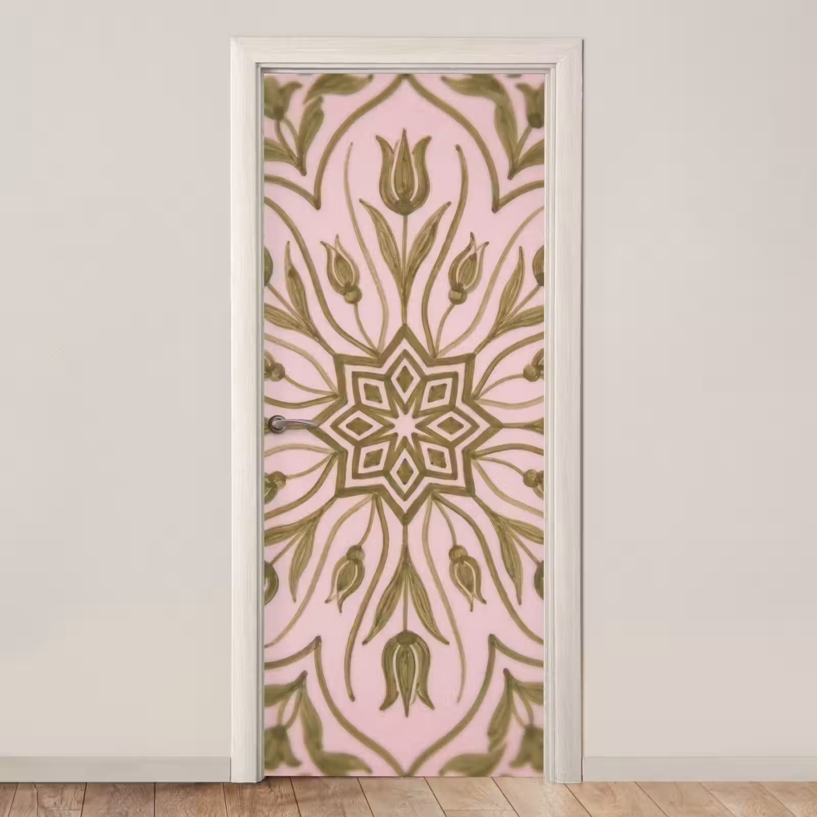 Deursticker - Patroon - Mandala - Decoratie - Abstract - Groen — 1