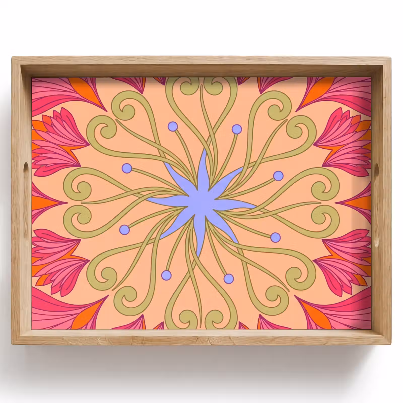 Dienblad - Bloemen - Patroon - Abstract - Roze - Decoratief — 1