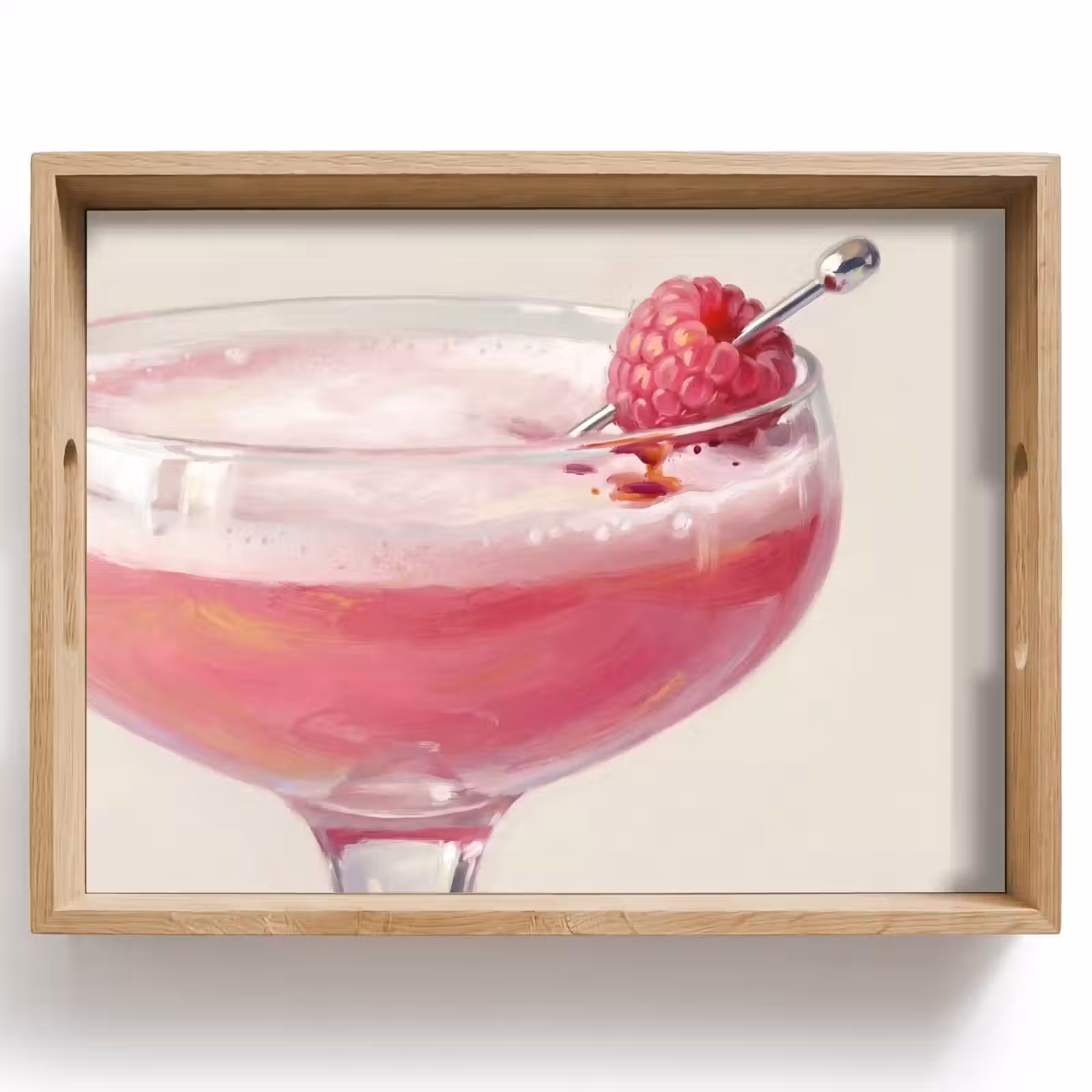 Dienblad - Cocktail - Framboos - Drank - Modern - Roze — 1