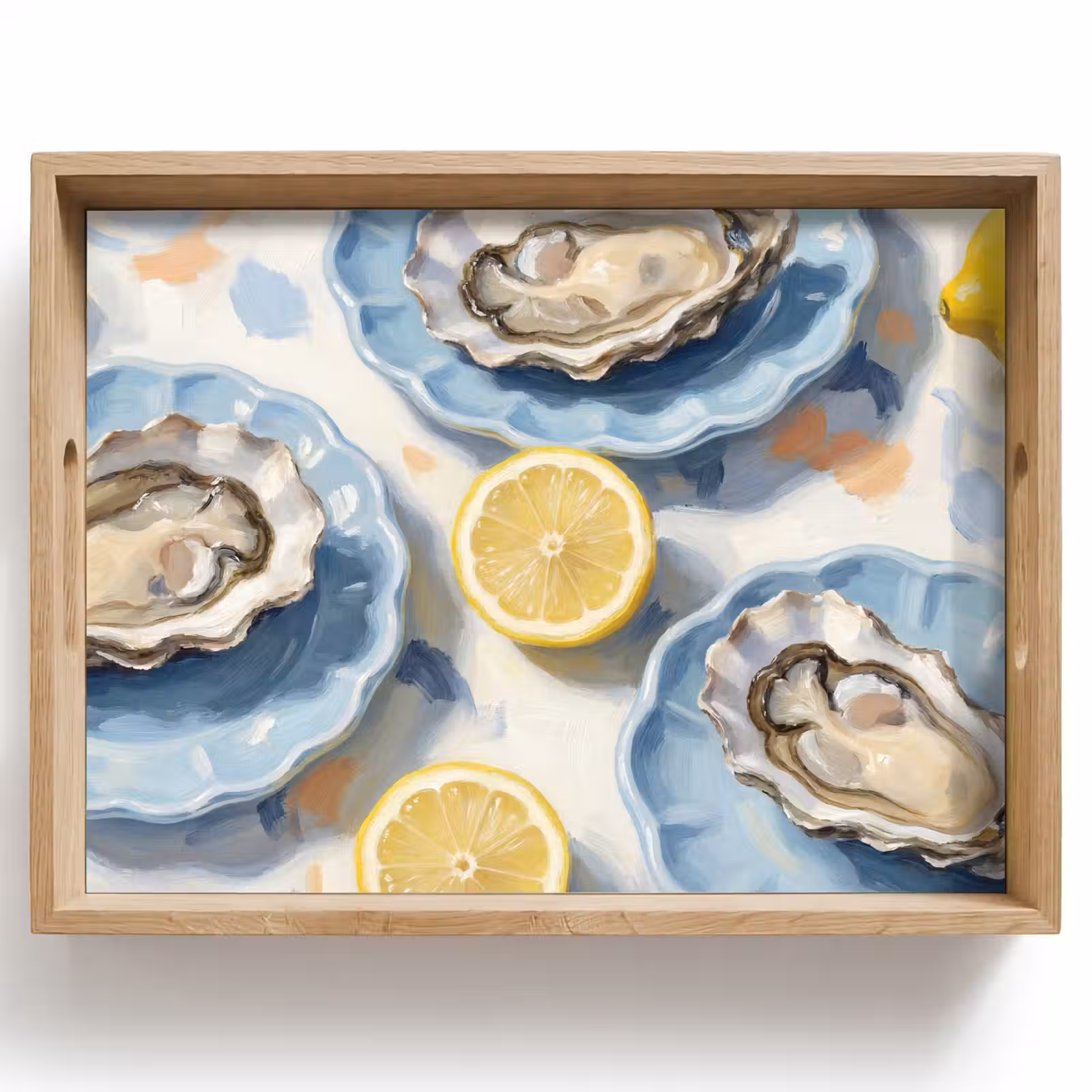 Dienblad - Eten - Oesters - Citroenen - Modern - Geel — 1