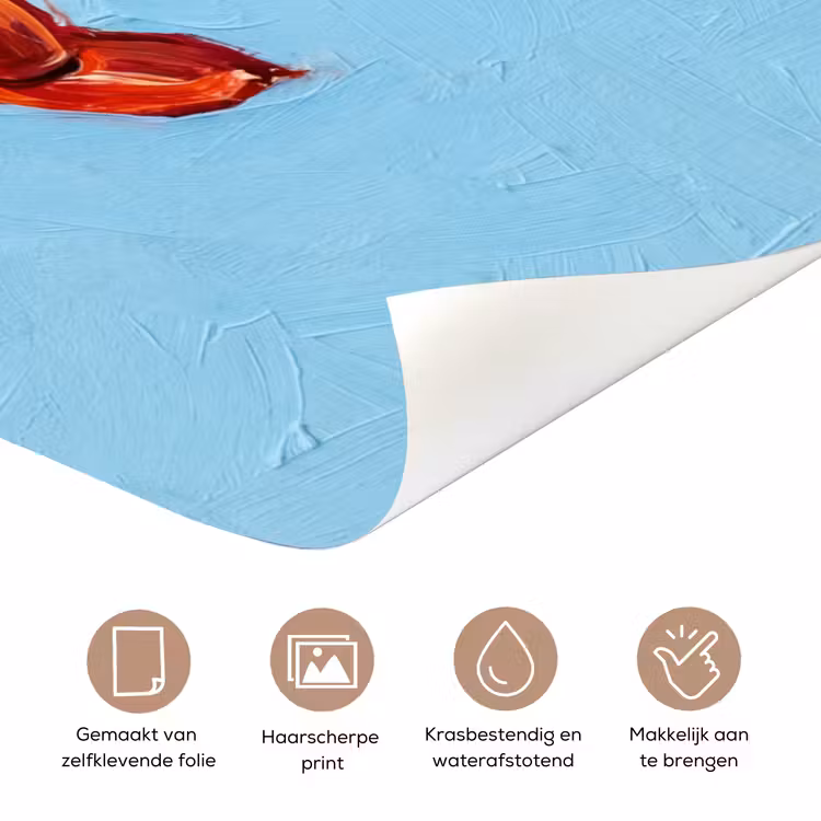 Deursticker - Krab - Zee - Dieren - Abstract - Rood — 3