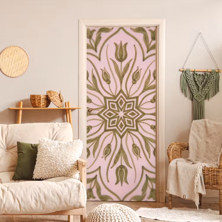Deursticker - Patroon - Mandala - Decoratie - Abstract - Groen — 4
