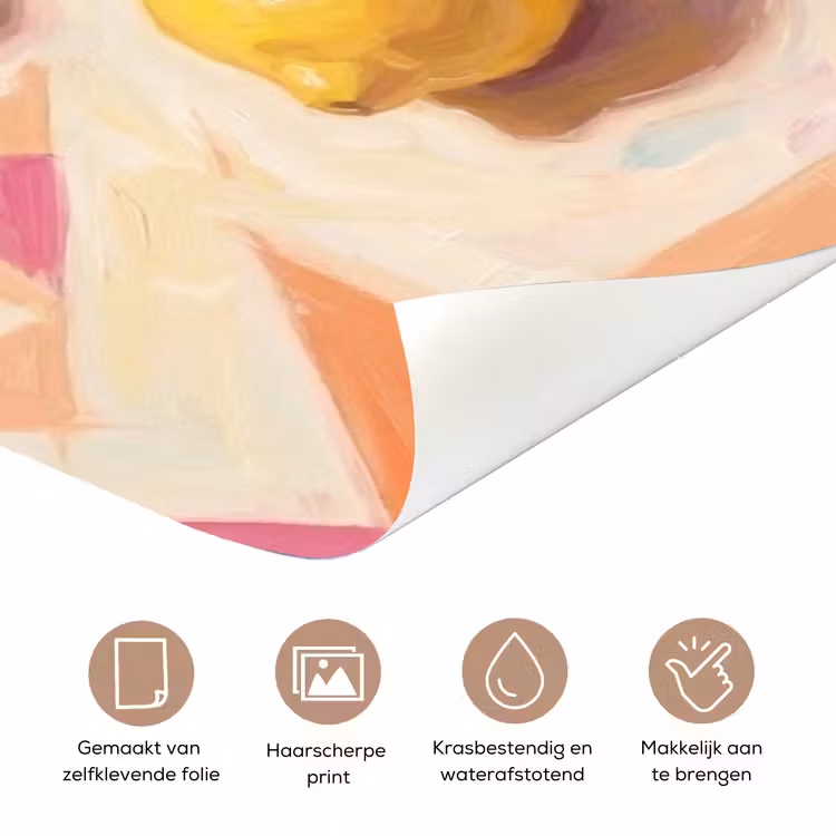 Deursticker - Stilleven - Citroenen - Oesters - Abstract - Oranje — 3