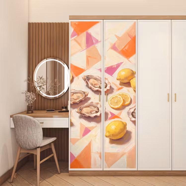 Deursticker - Stilleven - Citroenen - Oesters - Abstract - Oranje — 5