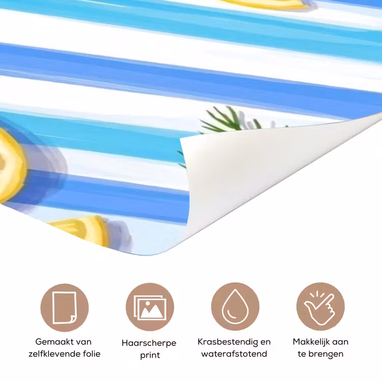 Deursticker - Vis - Citroen - Kruiden - Eten - Blauw — 3