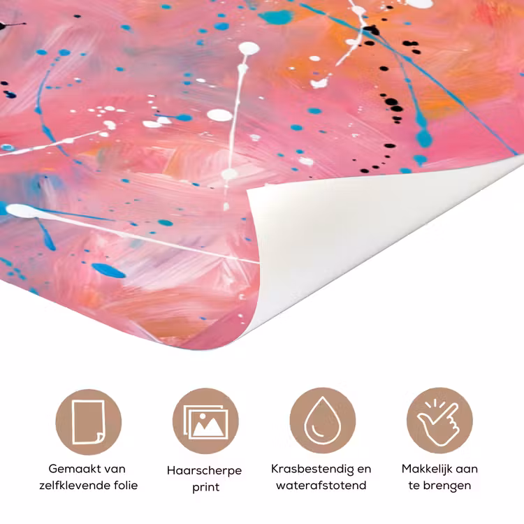 Deursticker - Zeeleven - Kreeft - Spatters - Abstract - Roze — 3