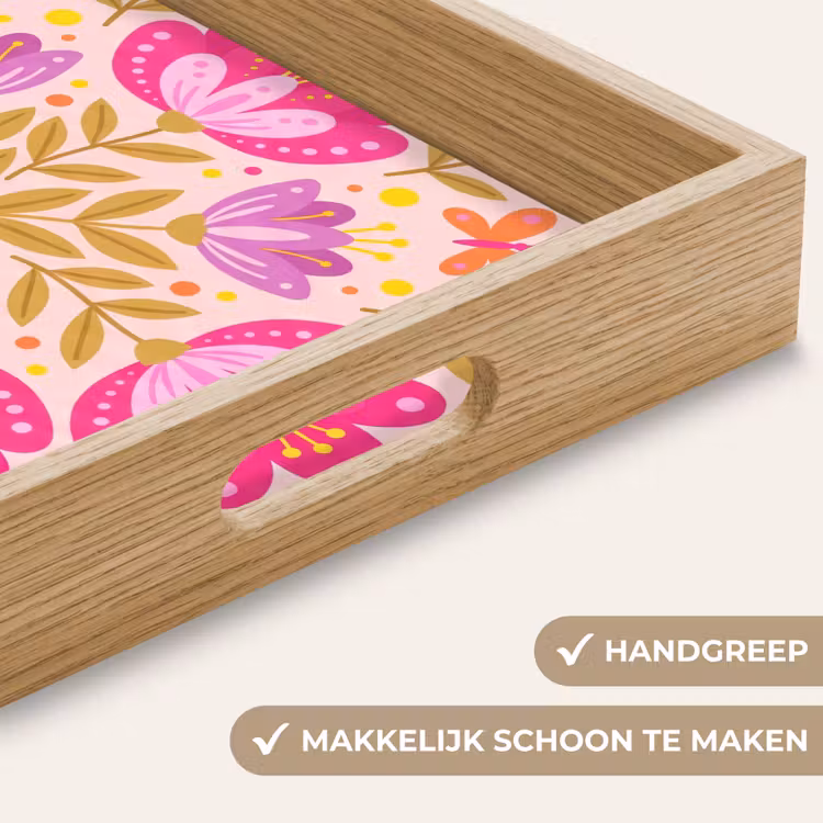 Dienblad - Bloemen - Patroon - Natuur - Abstract - Roze — 5