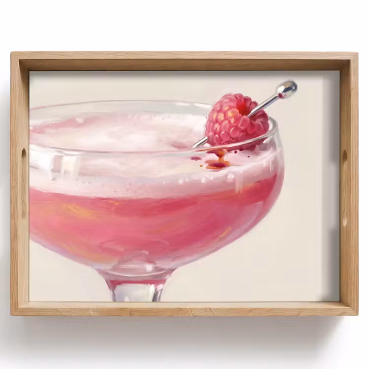Dienblad - Cocktail - Framboos - Drank - Modern - Roze — 1